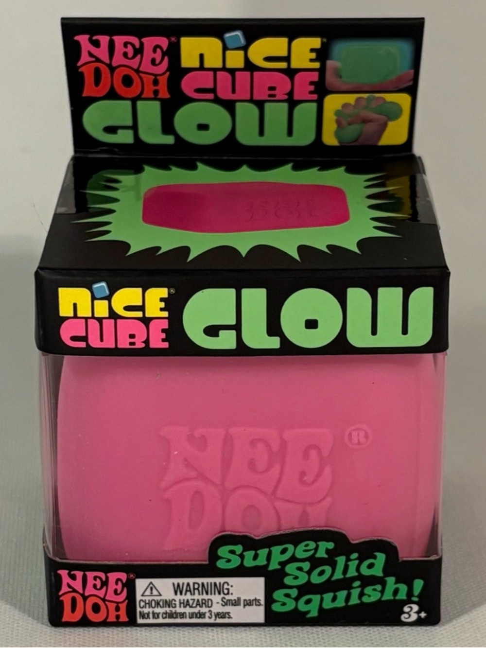 💗[BRAND NEW] NEE DOH NICE CUBE GLOW IN THE DARK SUPER SOLID SQUISH VIRAL TOY 💗